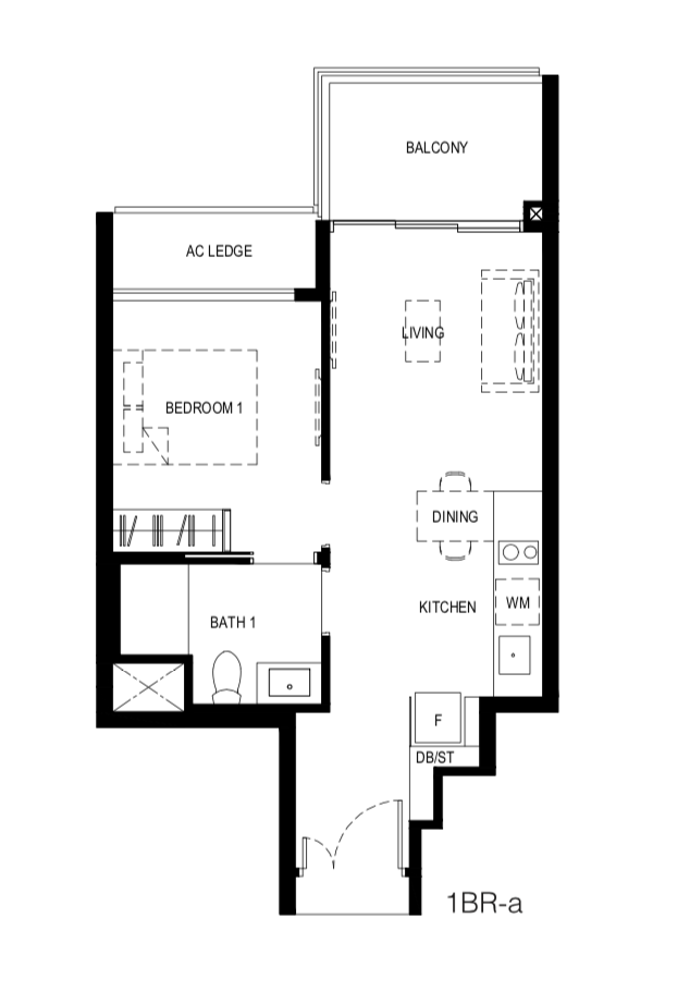 Normanton Park Floor Plan 1 Bedroom