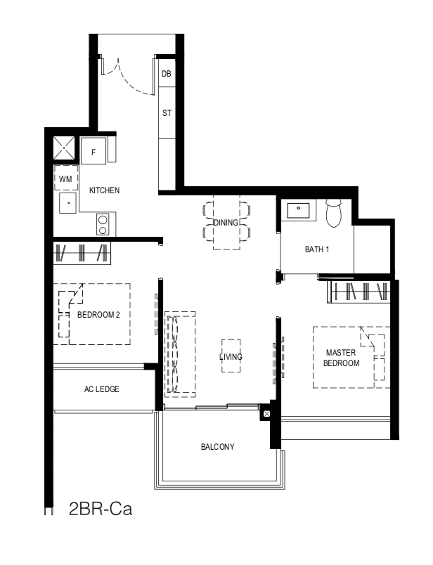 Normanton Park Floor Plan 2 Bedroom Compact