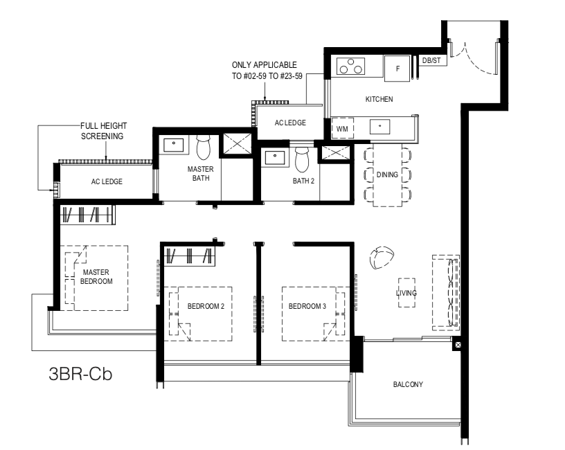 Normanton Park Floor Plan 3 Bedroom Compact