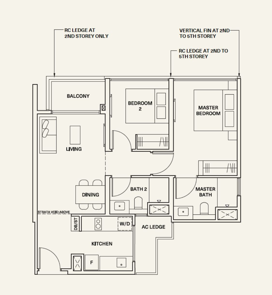 The Watergardens Canberra Floor Plan 2 Bedroom Premium