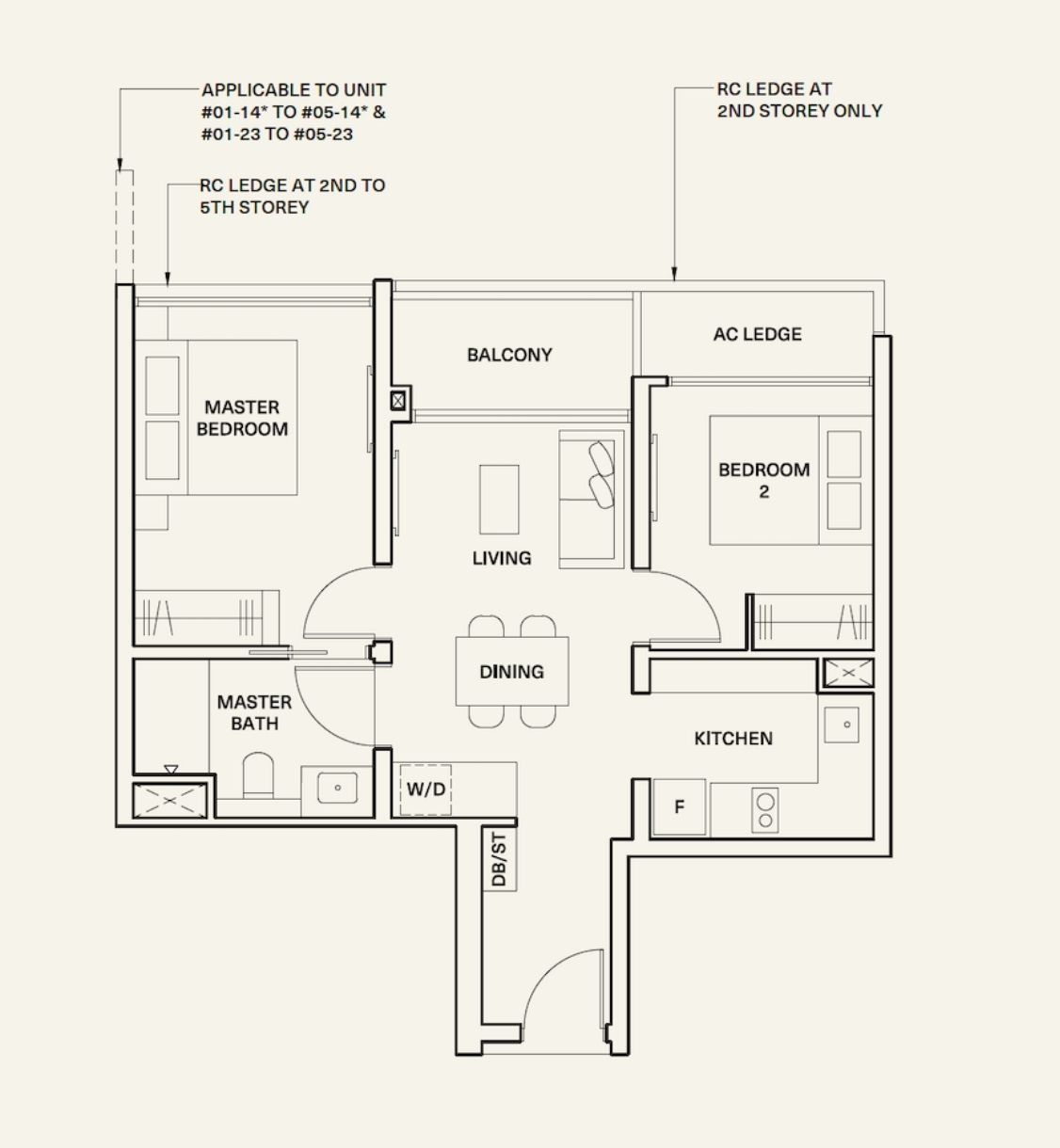 The Watergardens Canberra Floor Plan 2 Bedroom