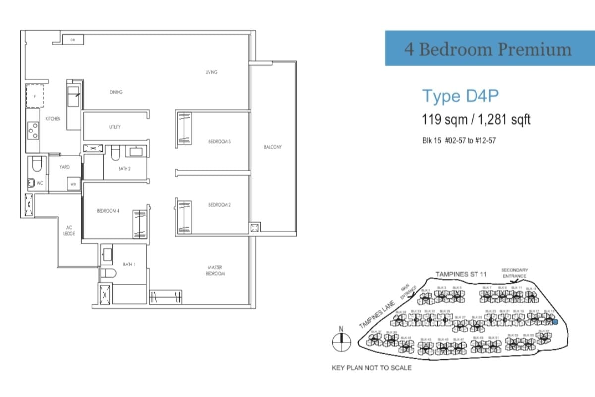 Treasure at Tampines Floor Plan 4 Bedroom Premium