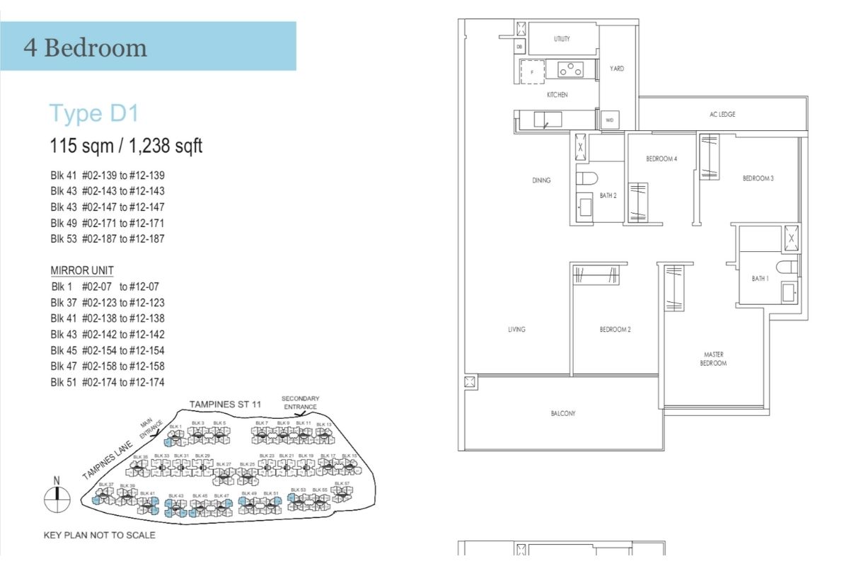 Treasure at Tampines Floor Plan 4 Bedroom