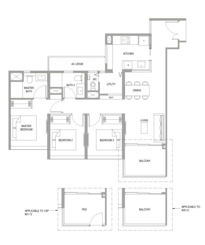 Verdale 3 Bedroom Deluxe Type C5 Floor Plan