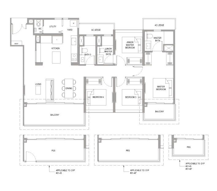 Verdale 4 Bedroom Type D1 Floor Plan