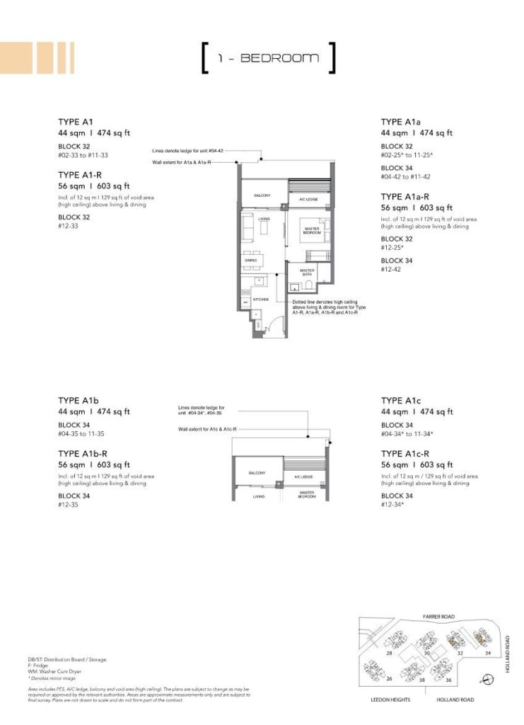 Leedon Green Floor Plan 1 Bedroom