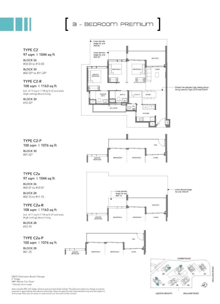 Leedon Green Floor Plan 3 Bedroom Premium