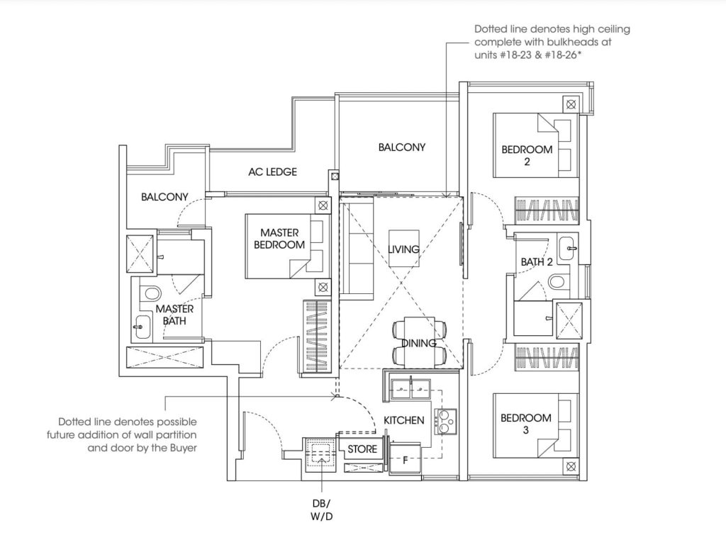 The Antares Floor Plan 3 Bedroom Type C1