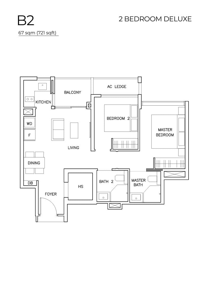 The Arden Floor Plan 2 Bedroom Deluxe