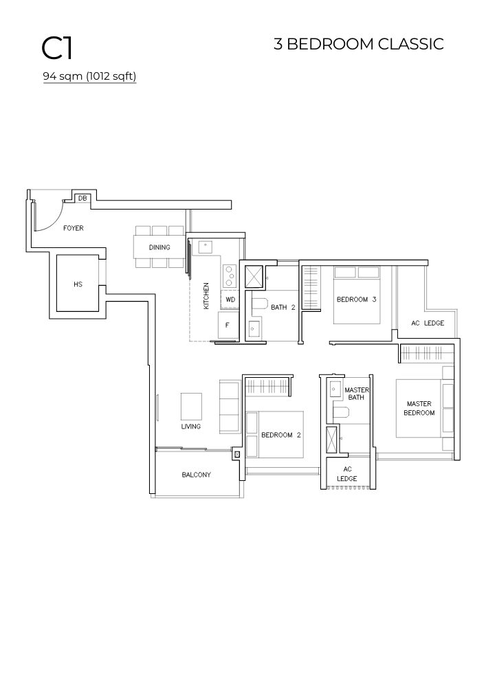 The Arden Floor Plan 3 Bedroom Classic