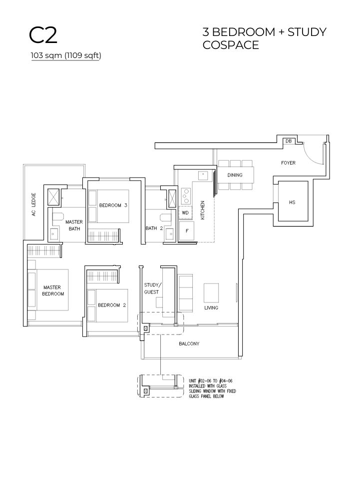 The Arden Floor Plan 3 Bedroom Study