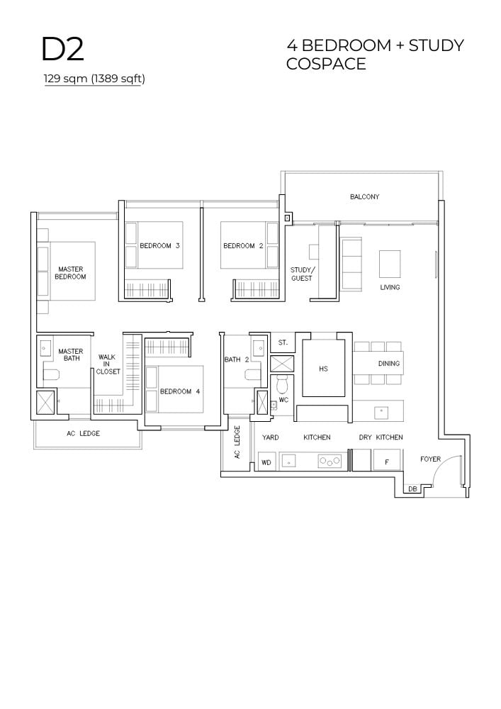 The Arden Floor Plan 4 Bedroom Study